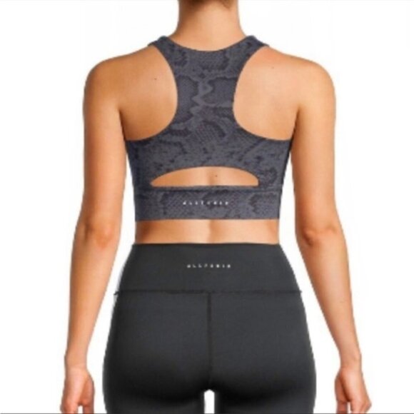 ALLFENIX Anthropologie Sports Bra Snake Skin Blue Long Line Active Gym Running - Picture 2 of 10